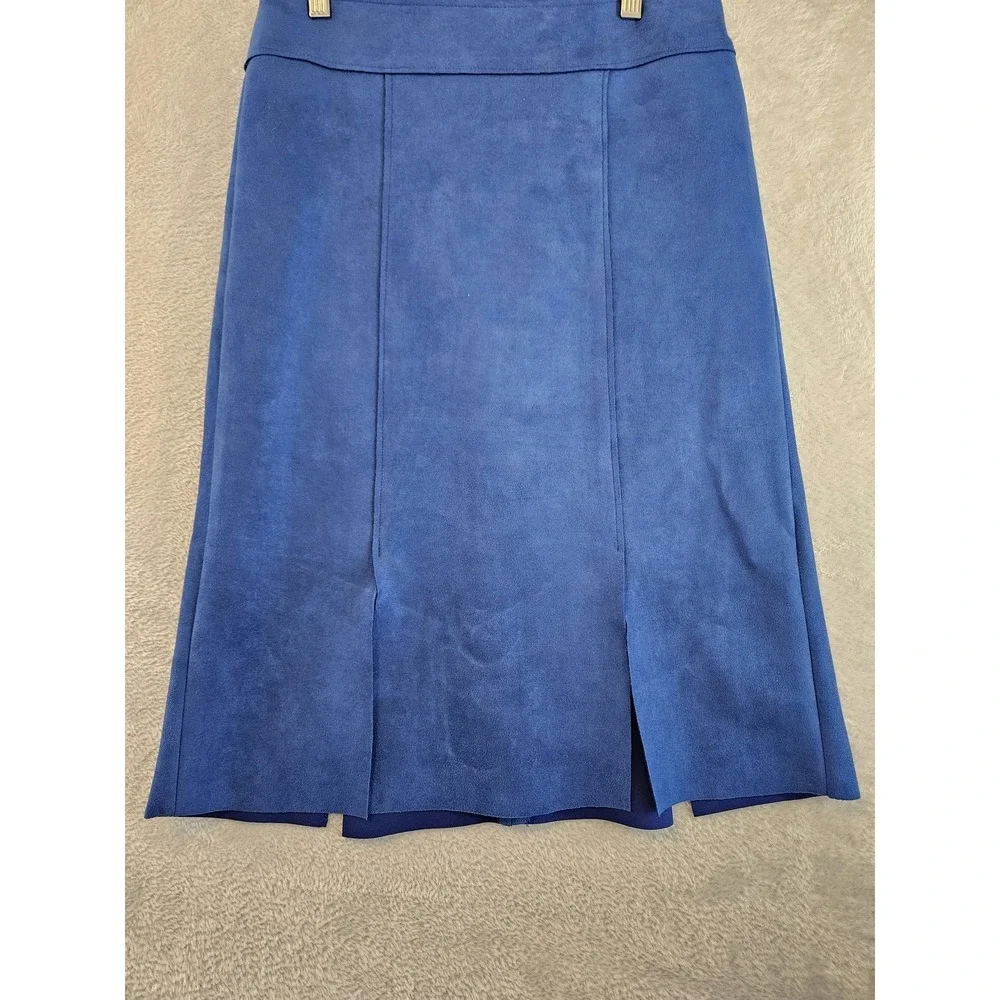 Mignon Doo‎ Skirt NWT Womens Small Faux Suede Lined Career Midi Split Front